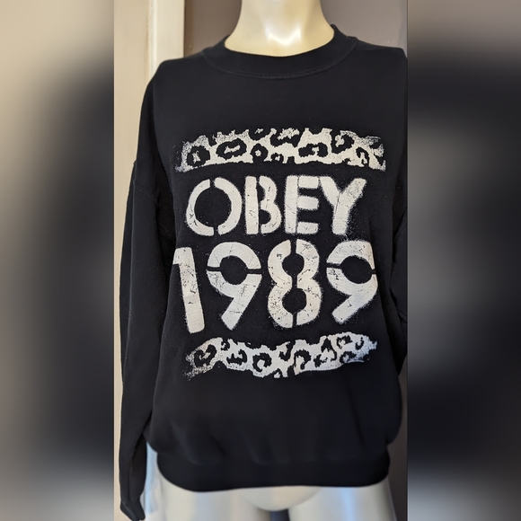 Rare obey brand 1989 vintage sweatshirt cozy rebel shirt large xl oversized punk - Picture 3 of 5